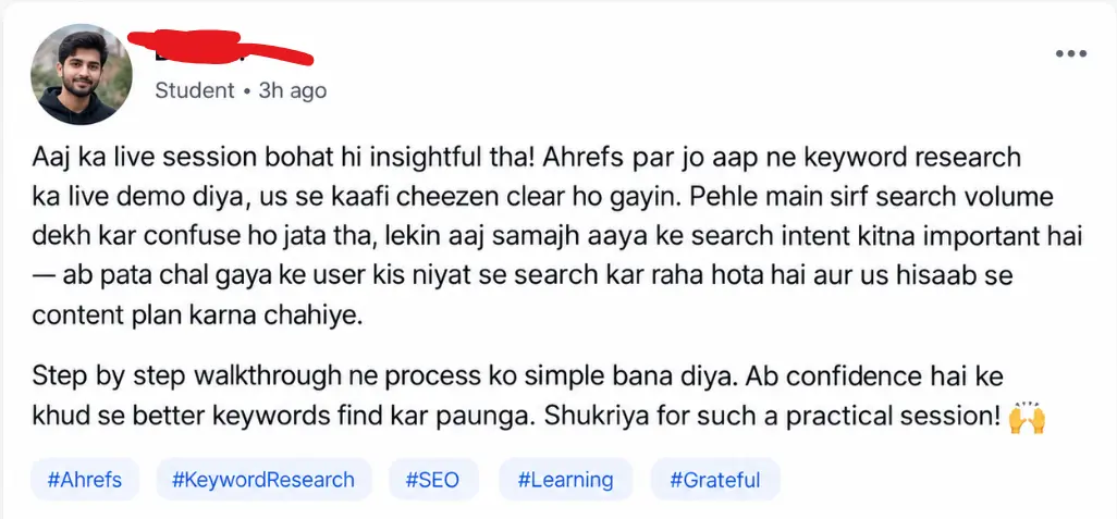 Original student testimonial 2